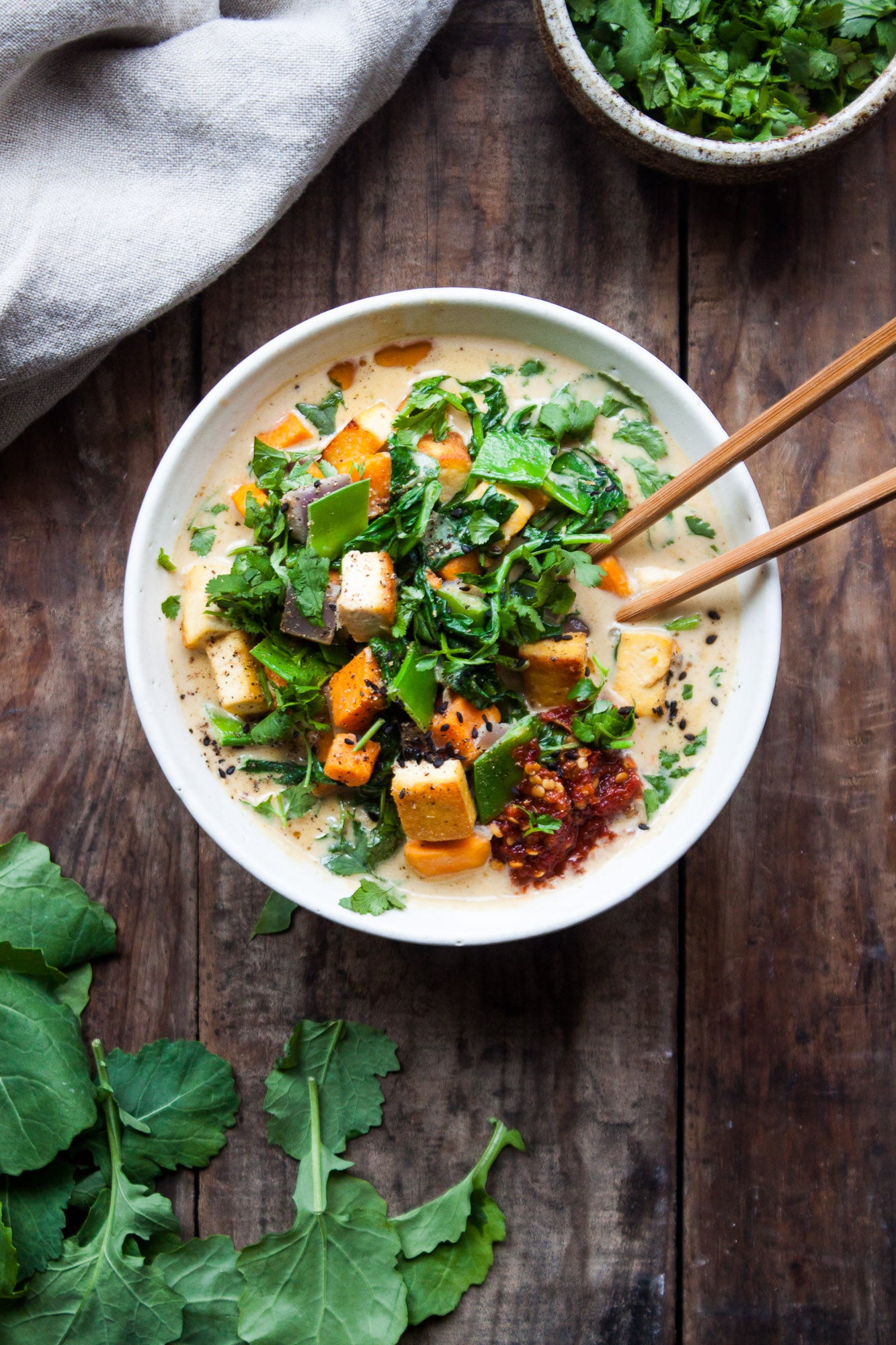 Sweet Potato + Kale Green Curry with Tofu